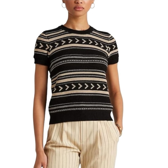 LAUREN BY RALPH LAUREN | Short Sleeve Knit Top | Size XXS - Picture 1 of 9